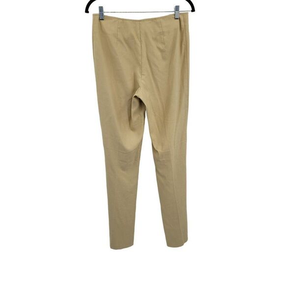 Vintage 70's Flare Pants 6T Tall Long Tan Mid Rise Zipper Detail Front Split Hem - Picture 10 of 17